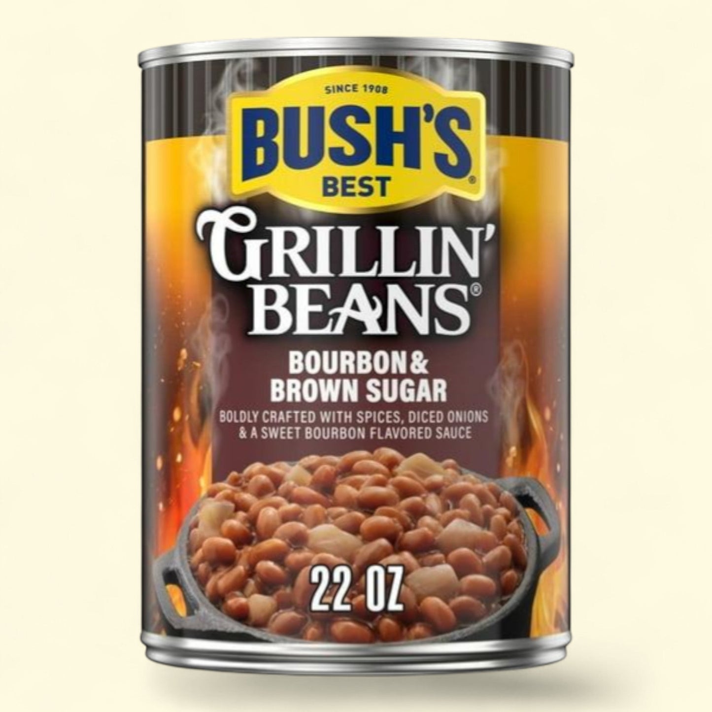 Bush's Bourbon and Brown Sugar Grillin' Beans, Canned Navy Beans, 22 oz