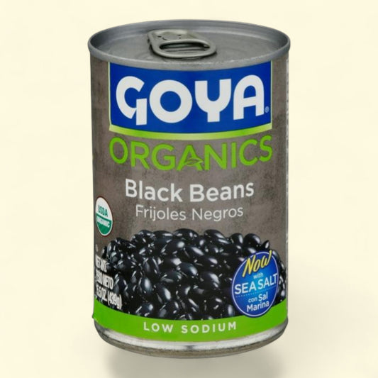 GOYA Black Beans, Organic, Low Sodium, 15.5 oz
