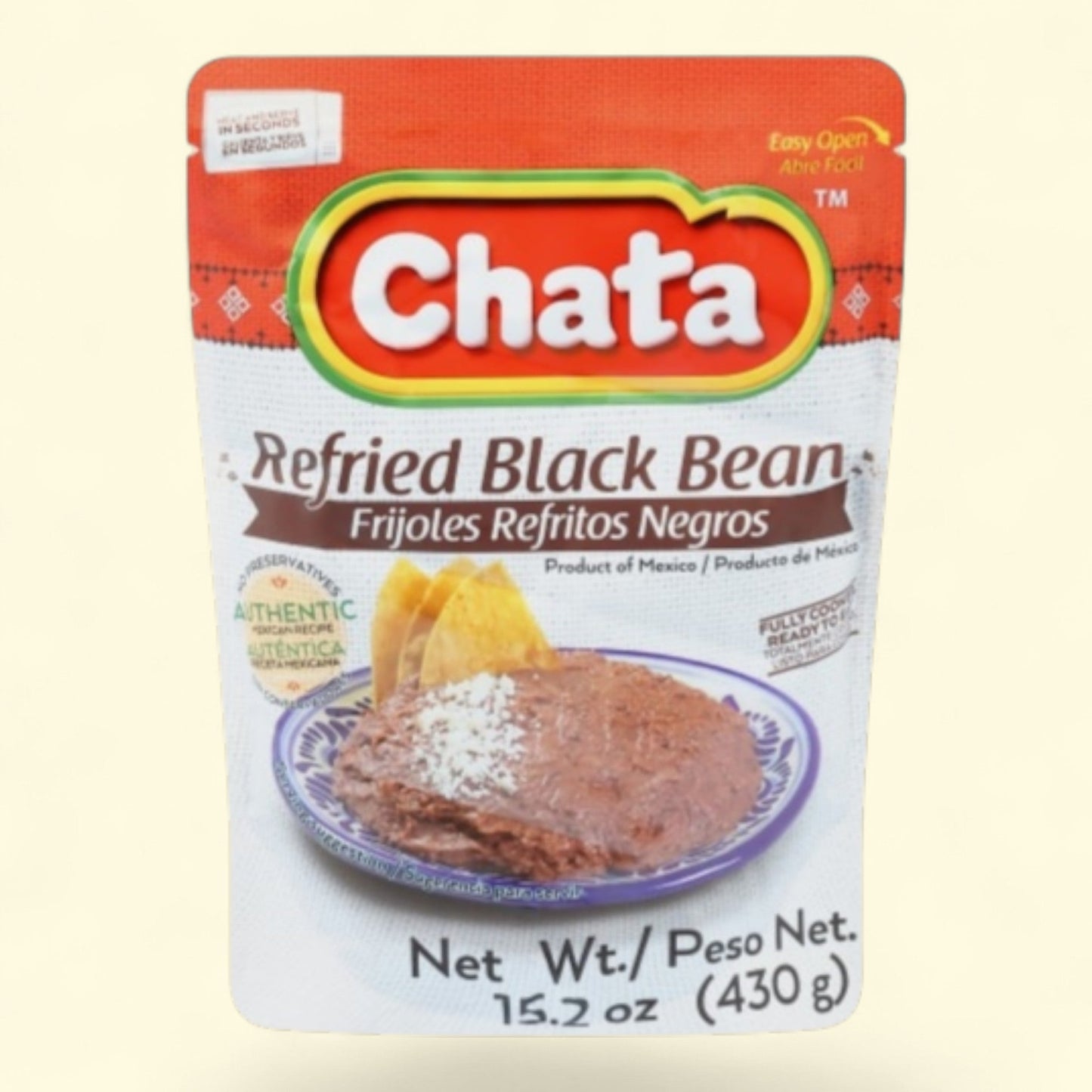 Chata Refried Black Beans, 15.2 oz — authentic US product shipped worldwide by Treatspree