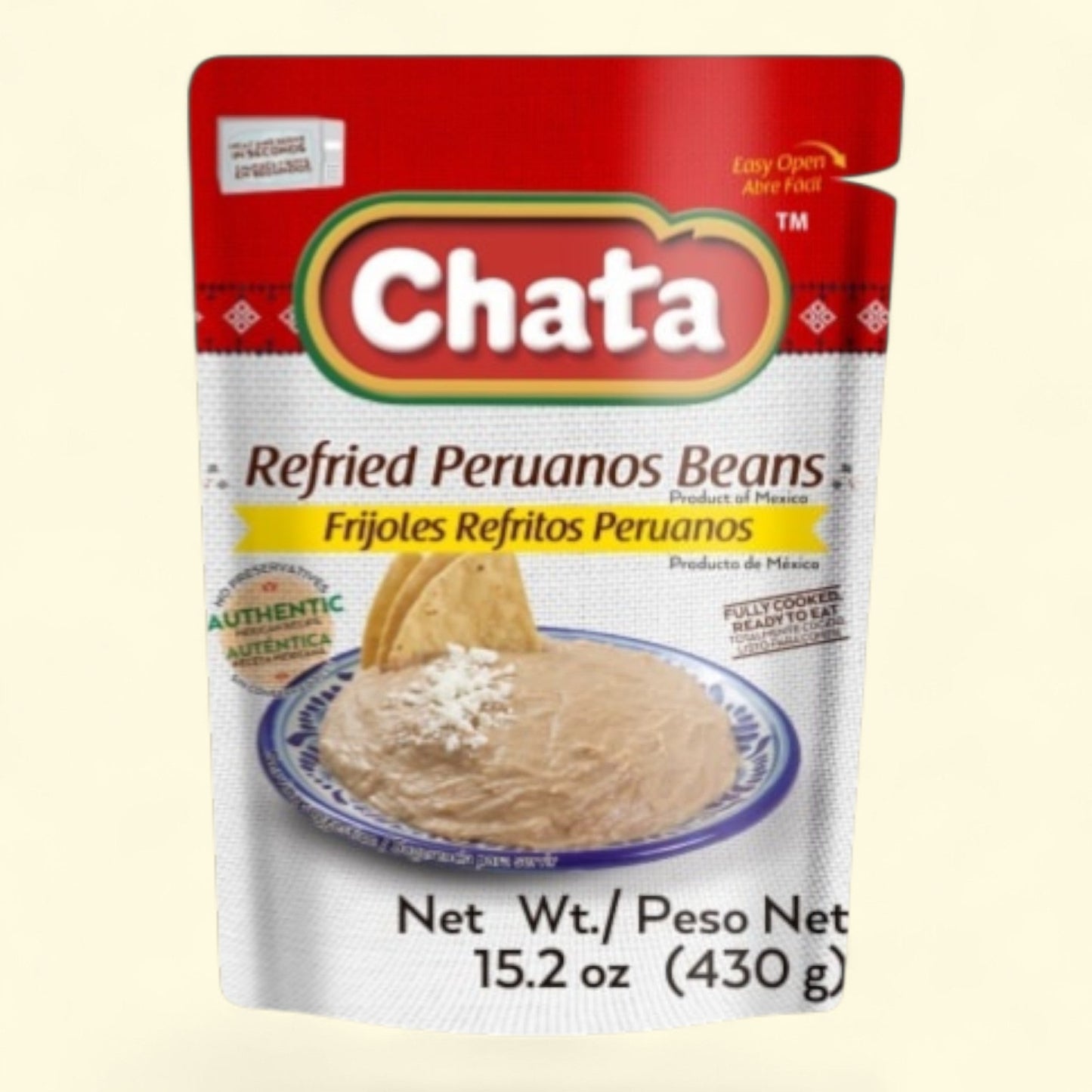 Chata Refried Peruanos Beans, 15.2 oz — authentic US product shipped worldwide by Treatspree