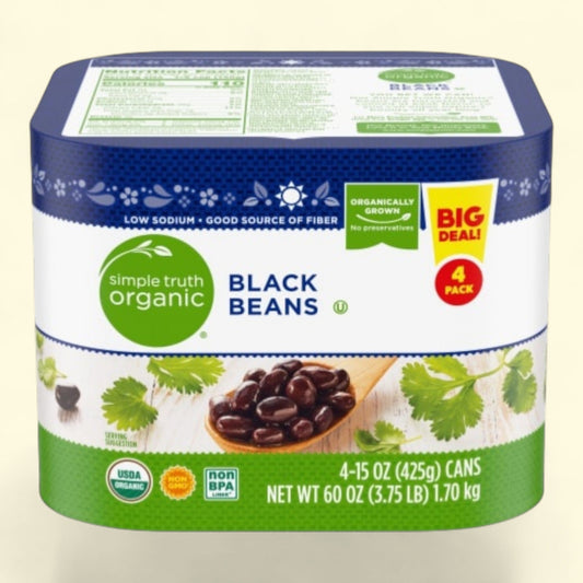 Simple Truth Organic Black Beans, 4 count, 15 oz