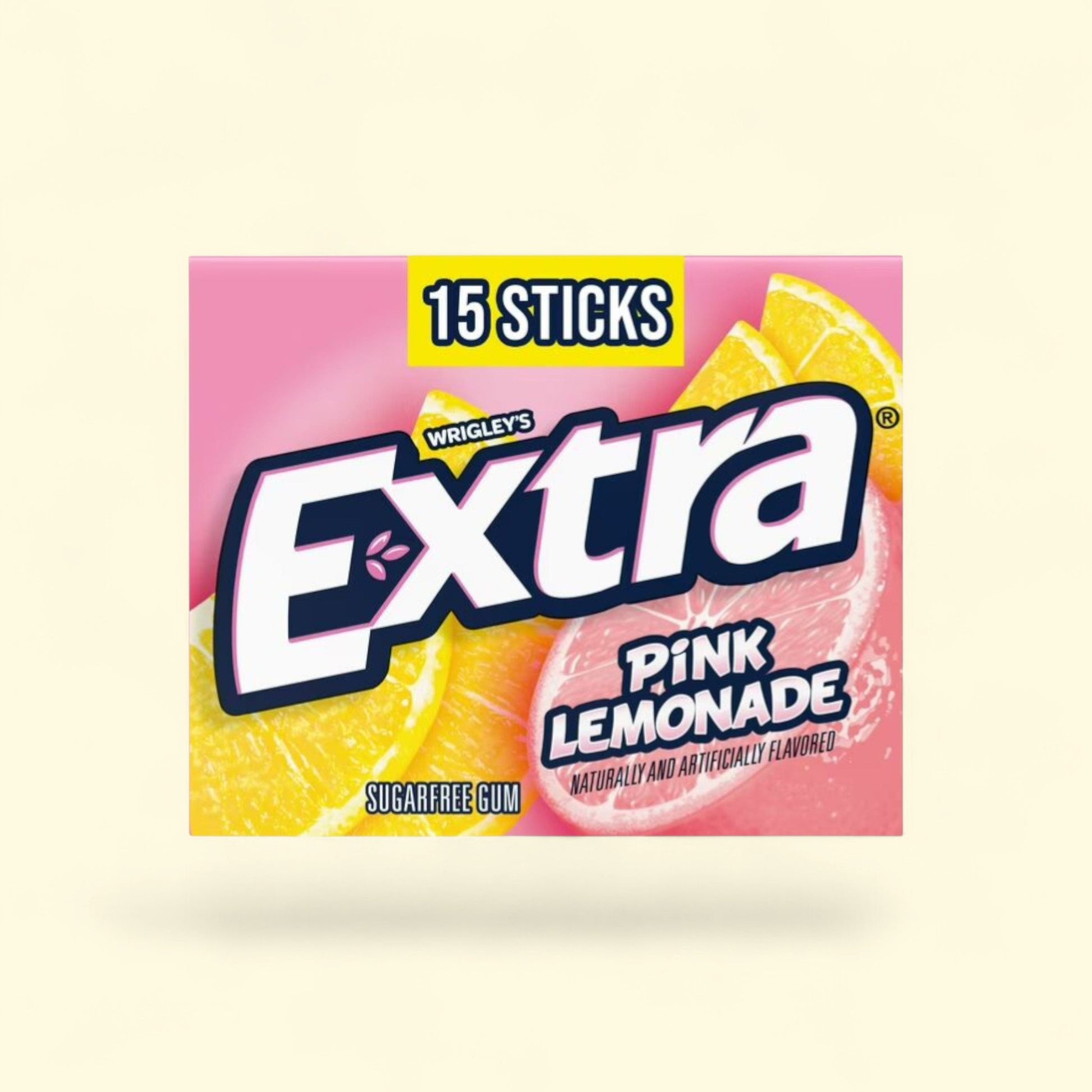 Extra Pink Lemonade Sugar Free Chewing Gum, 15 Sticks — authentic US product shipped worldwide by Treatspree