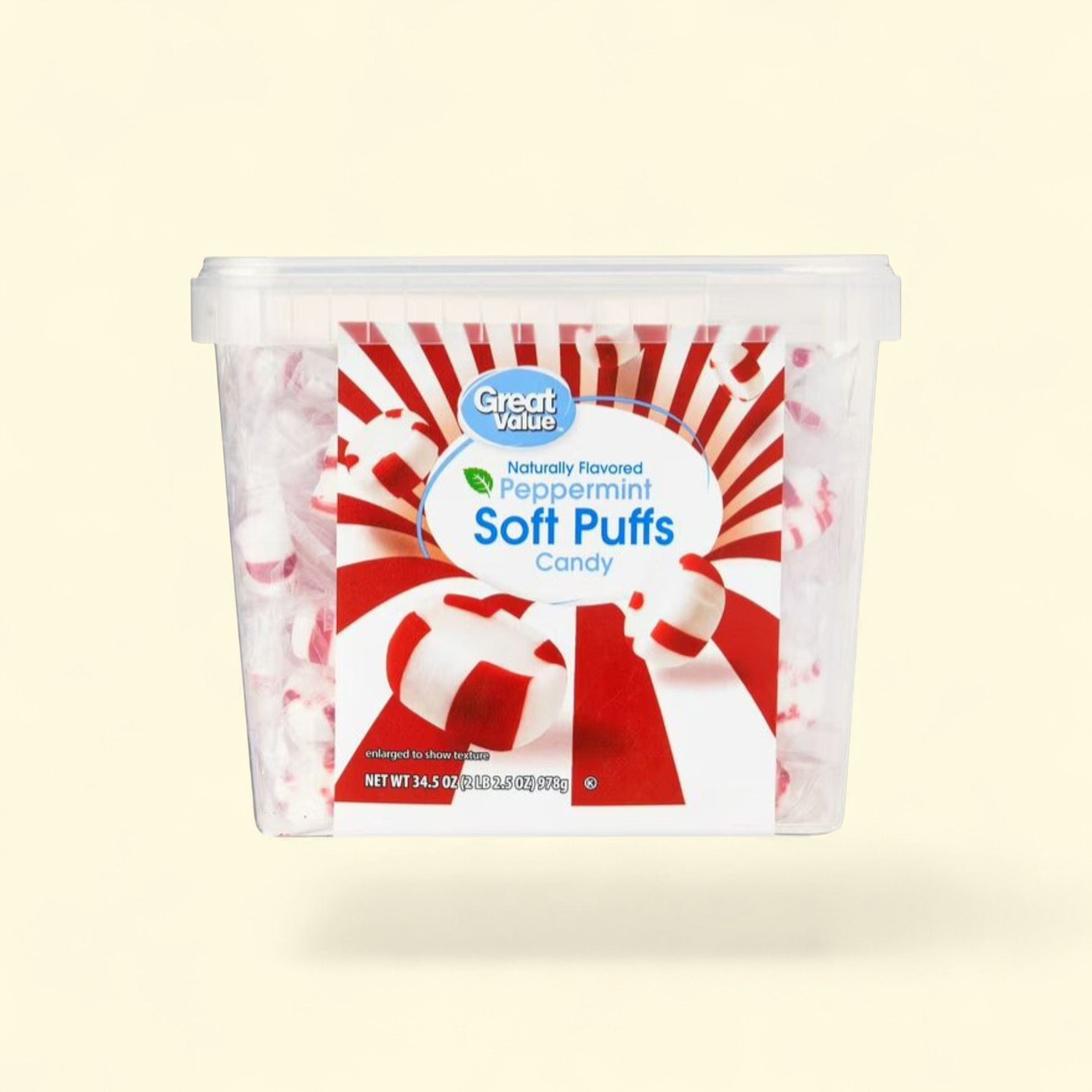Great Value Peppermint Soft Puffs Candy, 34.5 oz — authentic US product shipped worldwide by Treatspree