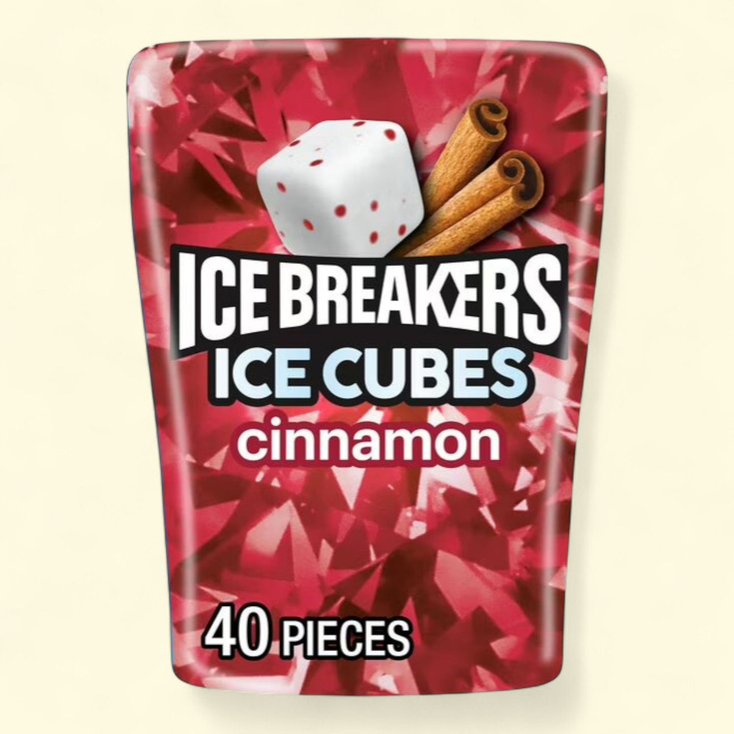 Ice Breakers Ice Cubes Cinnamon Sugar Free Chewing Gum, 3.24 oz, 40 Pieces