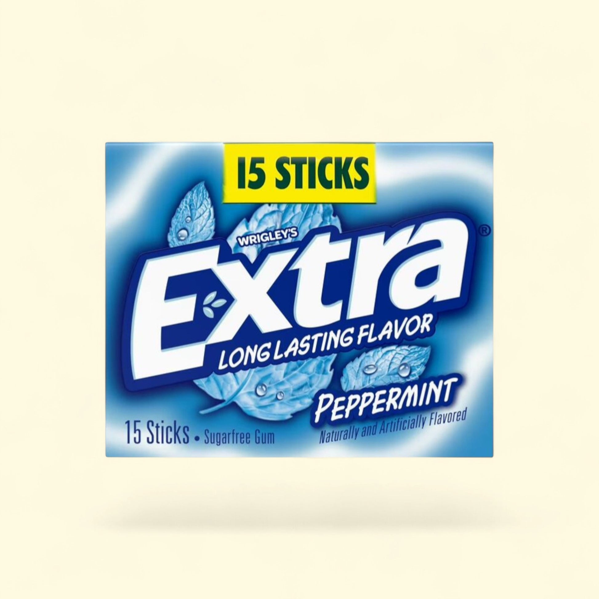 Extra Gum, Peppermint Chewing Gum, 15 Stick — authentic US product shipped worldwide by Treatspree