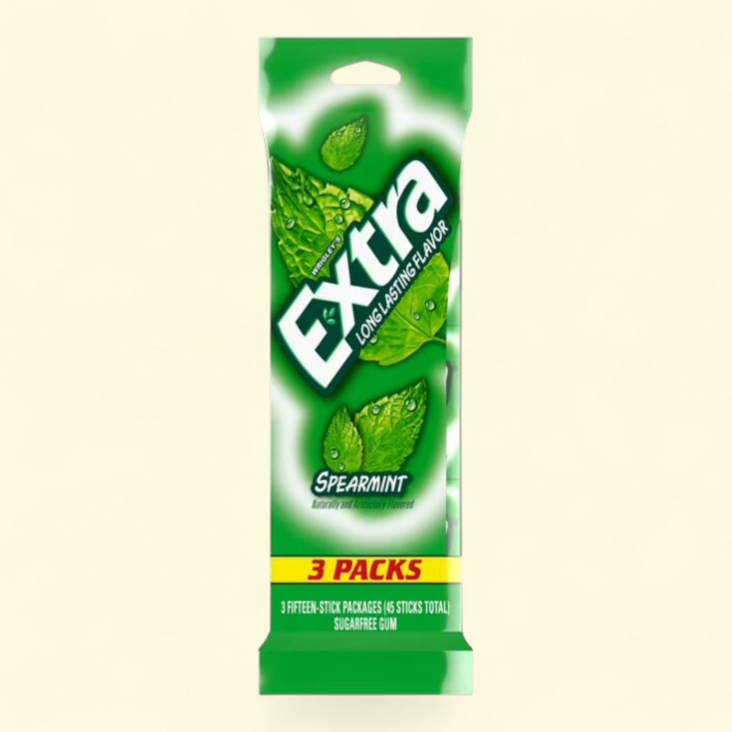 Extra Sugar Free Chewing Gum, Spearmint, 15 Ct (3 Pack)