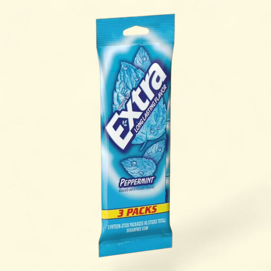Extra Peppermint Chewing Gum, 15 Ct (3 Pack)