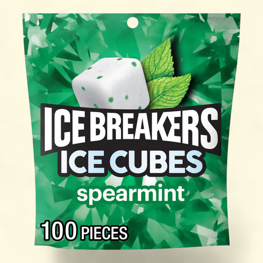 Ice Breakers Ice Cubes Spearmint Sugar Free Chewing Gum, 8.11 oz