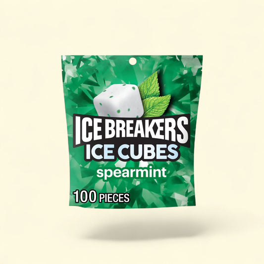 Ice Breakers Ice Cubes Spearmint Sugar Free Chewing Gum, 8.11 oz — authentic US product shipped worldwide by Treatspree