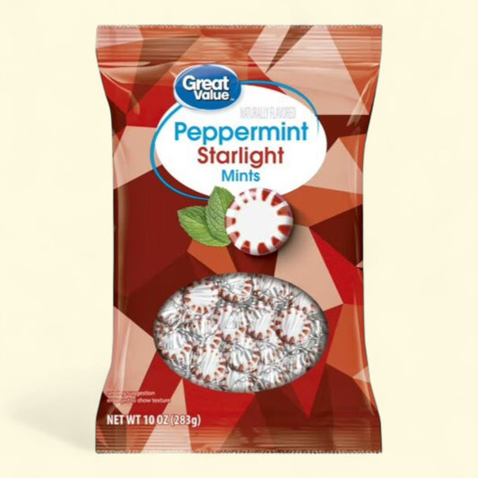 Great Value Peppermint Starlight Mints Hard Candy, 10 oz — authentic US product shipped worldwide by Treatspree