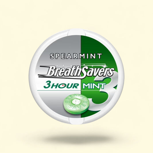 Breath Savers Spearmint Sugar Free Breath Mints, 1.27 oz Tin — authentic US product shipped worldwide by Treatspree
