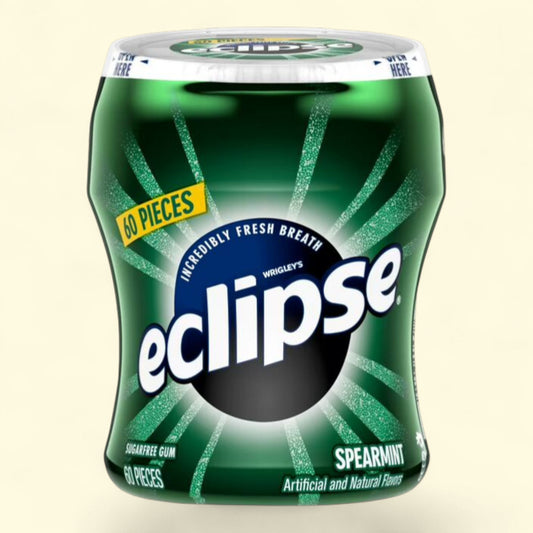 Eclipse Spearmint Chewing Gum, 60 Pieces Bottle