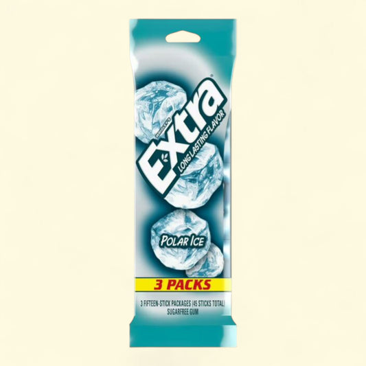 Extra Polar Ice Sugar Free Chewing Gum, 15 Ct (3 Pack)