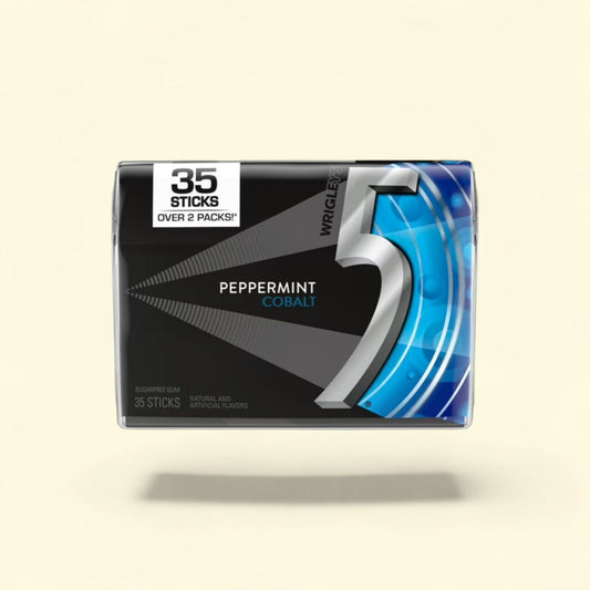 5 Gum Peppermint Cobalt Sugar Free Gum, 35-Stick Pack — authentic US product shipped worldwide by Treatspree