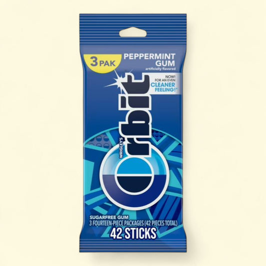 Orbit Peppermint Sugar Free Chewing Gum, 3 Ct Pack