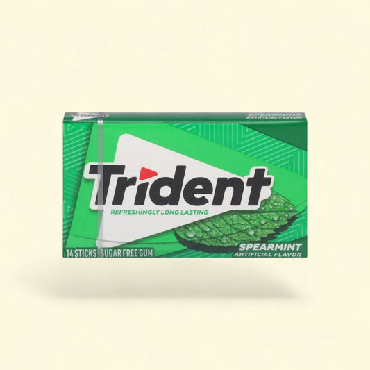 Trident Gum, Spearmint, Sugar Free, 14 Pieces — authentic US product shipped worldwide by Treatspree