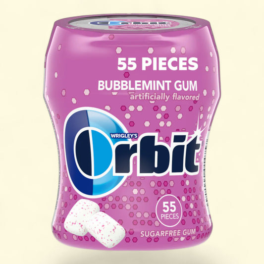 Orbit Gum Bubblemint Sugar Free Chewing Gum, Bottle