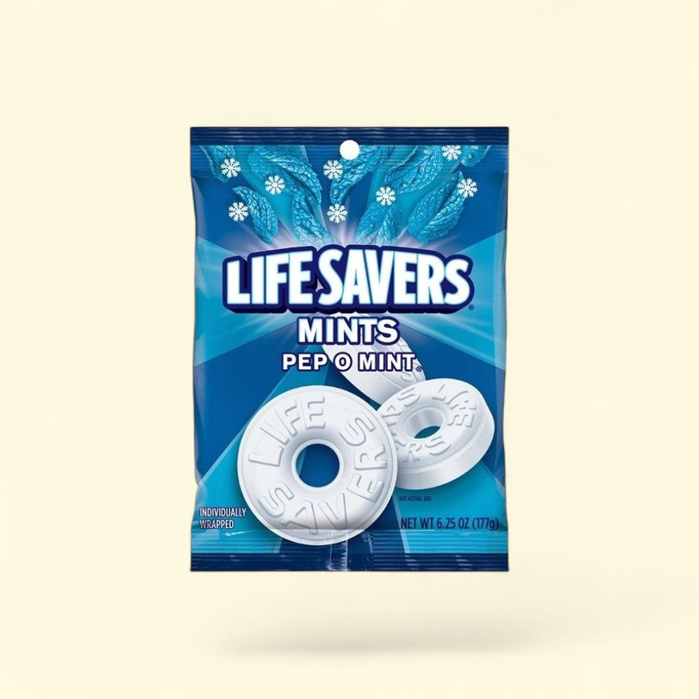 Life Savers Pep O Mint Hard Candy Mints, Hanging Bag, 6.25oz — authentic US product shipped worldwide by Treatspree