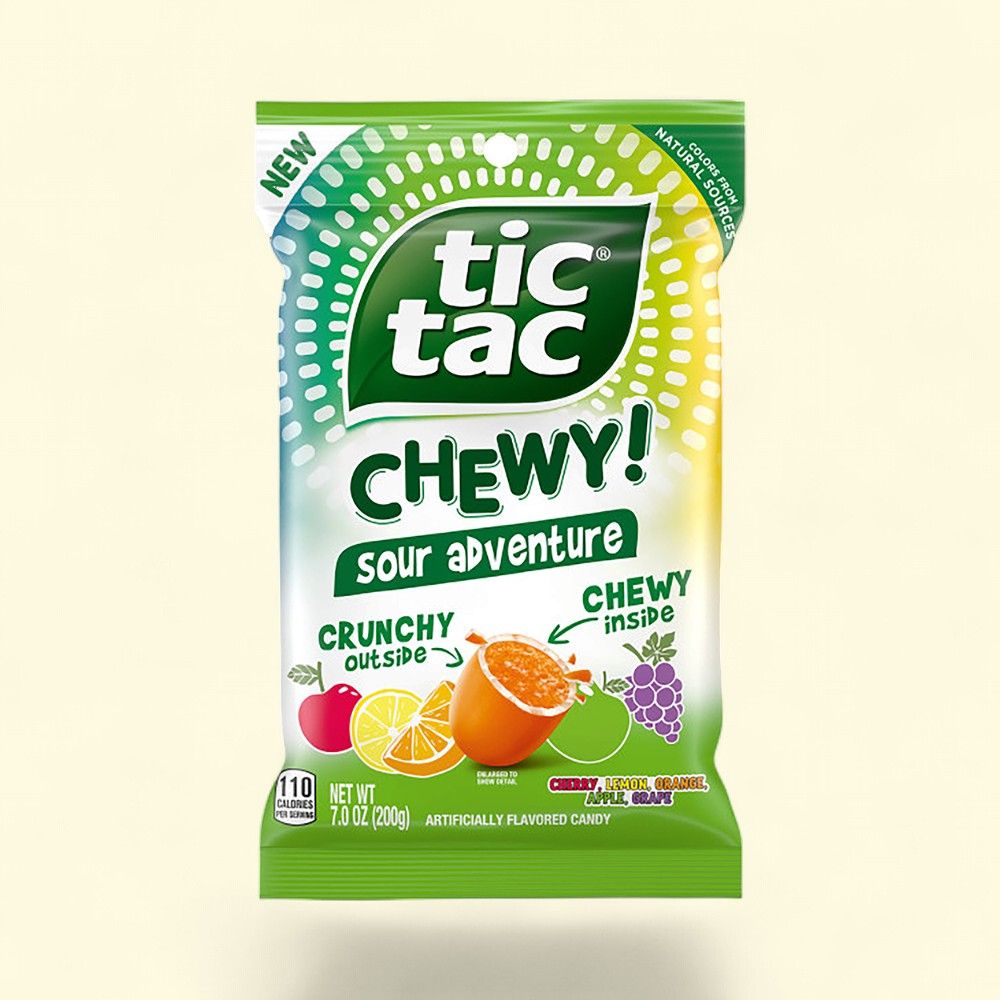 Tic Tac Sour Adventure Chewy Mints Bag (7oz) — authentic US product shipped worldwide by Treatspree