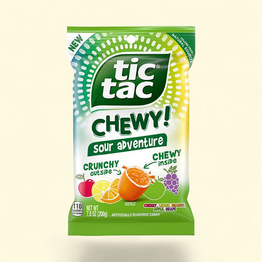 Tic Tac Sour Adventure Chewy Mints Bag (7oz) — authentic US product shipped worldwide by Treatspree