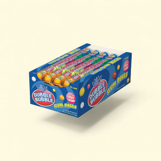Dubble Bubble Assorted Ball Gum Tube 24 Count — authentic US product shipped worldwide by Treatspree