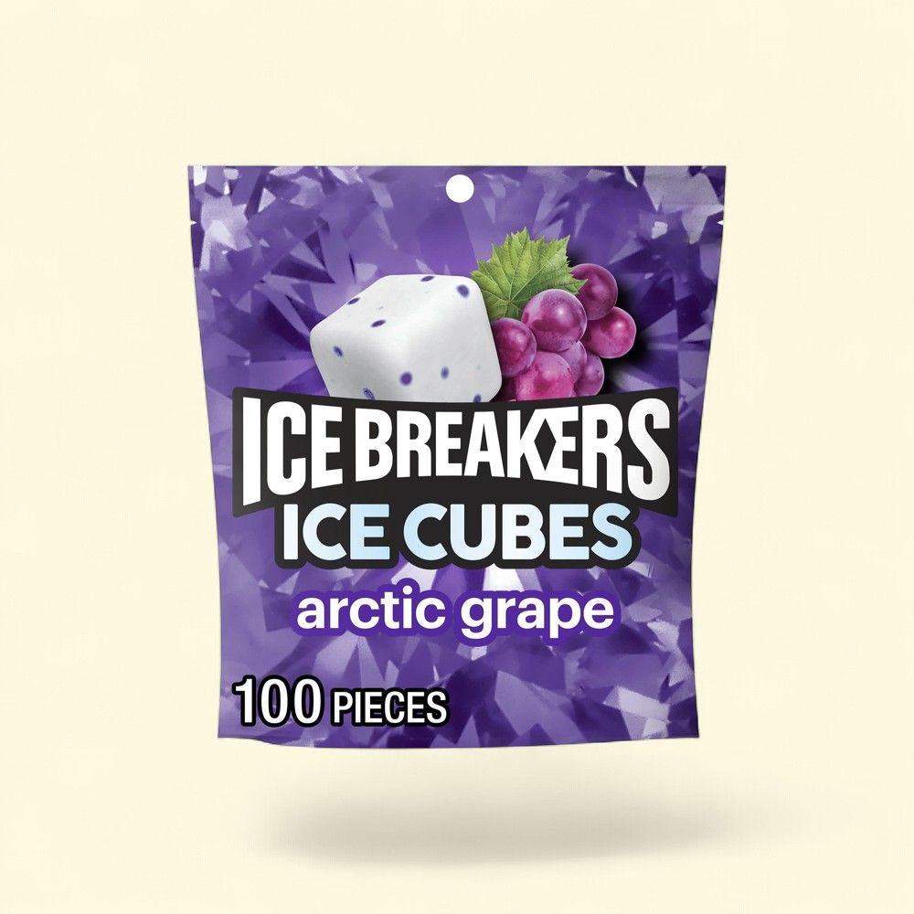 Ice Breakers Ice Cubes Arctic Grape Sugar Free Gum, 8.11 oz, 100 Piece