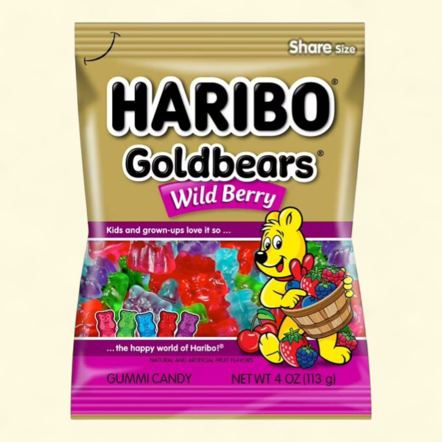 HARIBO Goldbears Wild Berry Gummi Candies, 4 oz