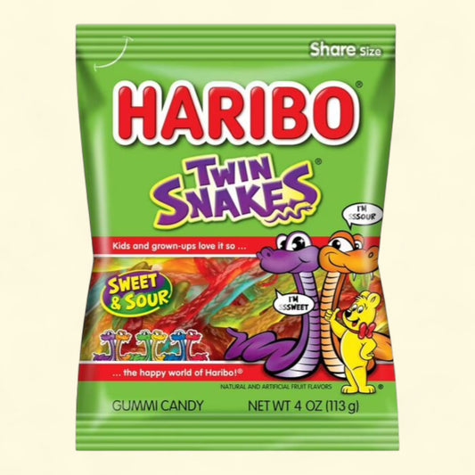 Bonbons gélifiés Twin Snakes de HARIBO, 113 g