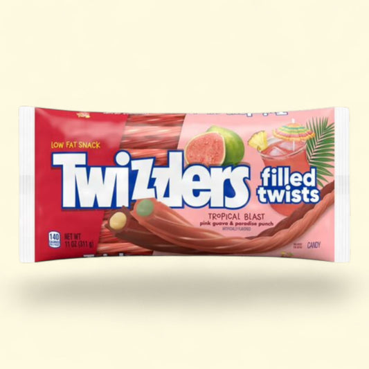 Bonbons à la réglisse fourrés Twizzlers « Tropical Blast » aux fruits, sachet de 312 g