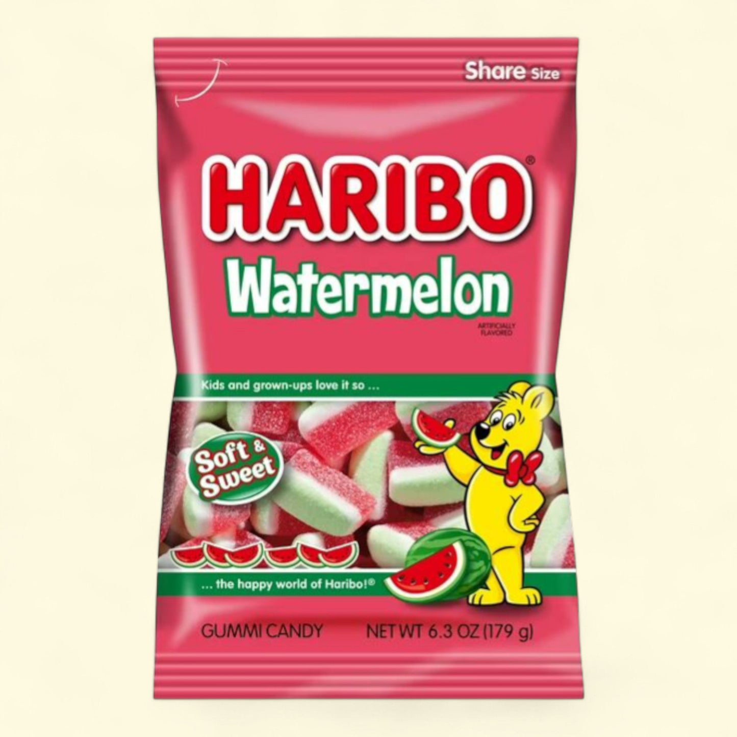 Bonbons gélifiés HARIBO à la pastèque, 180 g