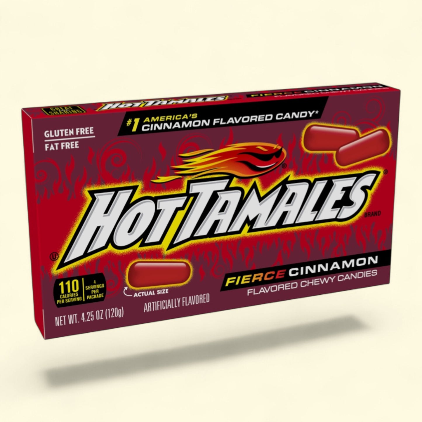 Hot Tamales, bonbons moelleux à la cannelle bien relevés, boîte cinéma, 120 g
