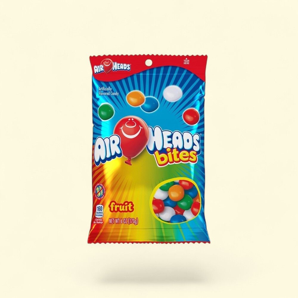 AirHeads Fruit Bites Chewy Candy Peg Bag - 6 oz — authentic US product shipped worldwide by Treatspree