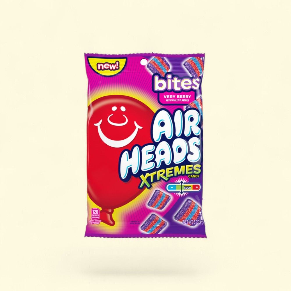 Airheads XTREMES Berry Sour Gummy Bites 6oz — authentic US product shipped worldwide by Treatspree