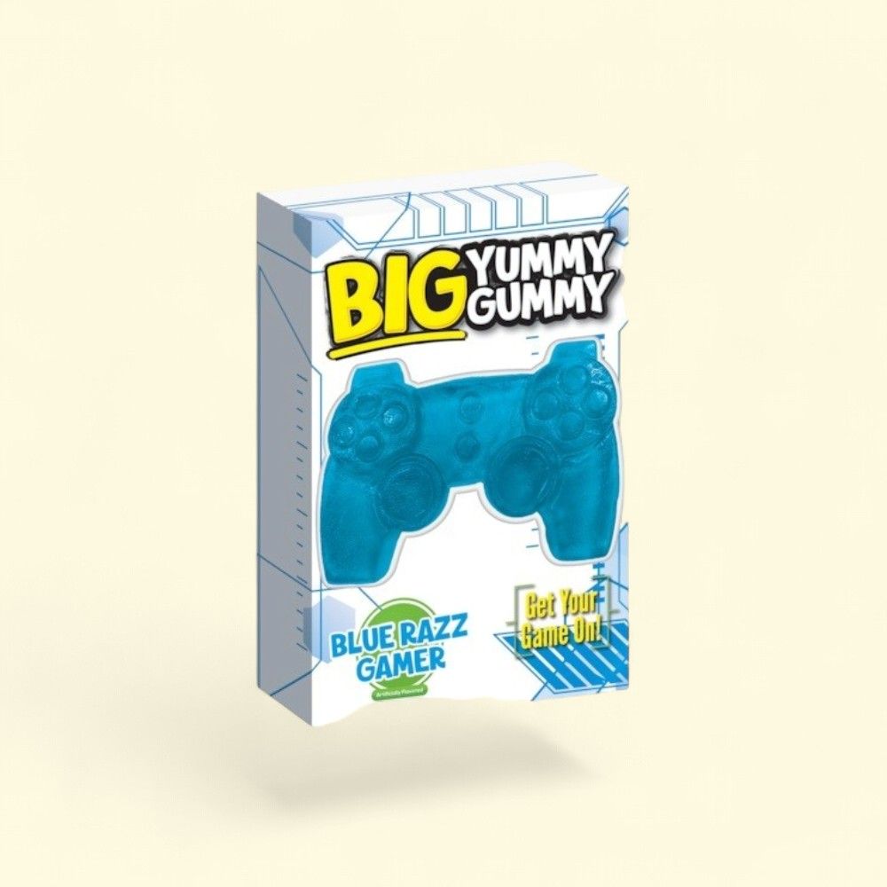 Big Yummy Gummy Blue Razz Gamer Candy 5.29oz — authentic US product shipped worldwide by Treatspree