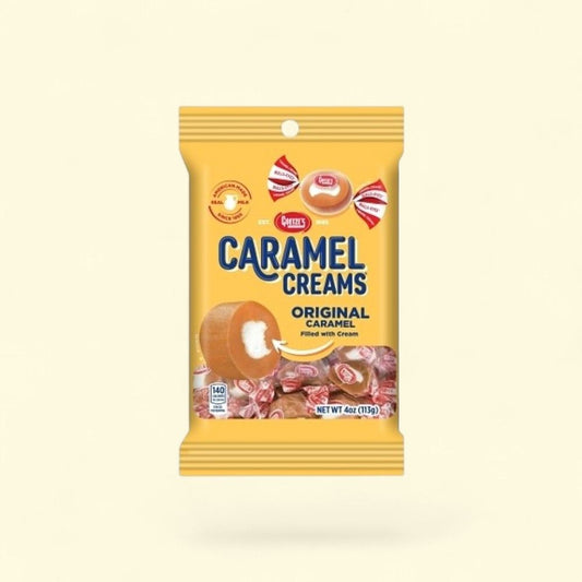 Caramel Creams Original Caramel Candy Peg Bag 4oz — authentic US product shipped worldwide by Treatspree