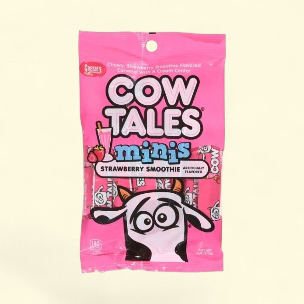 Cow Tales Strawberry Smoothie Minis Candy, 4oz — authentic US product shipped worldwide by Treatspree