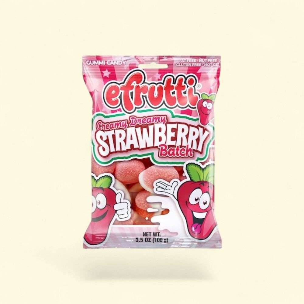 Efrutti Creamy Dreamy Strawberries Gummi Candy — authentic US product shipped worldwide by Treatspree