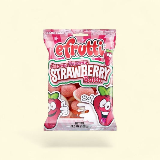 Efrutti Creamy Dreamy Strawberries Gummi Candy — authentic US product shipped worldwide by Treatspree