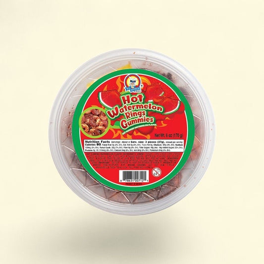 El Azteca Hot Watermelon Ring Gummies, 6oz — authentic US product shipped worldwide by Treatspree