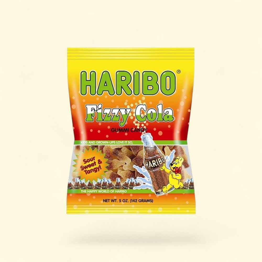 Haribo Fizzy Cola Gummies Peg Bag — authentic US product shipped worldwide by Treatspree