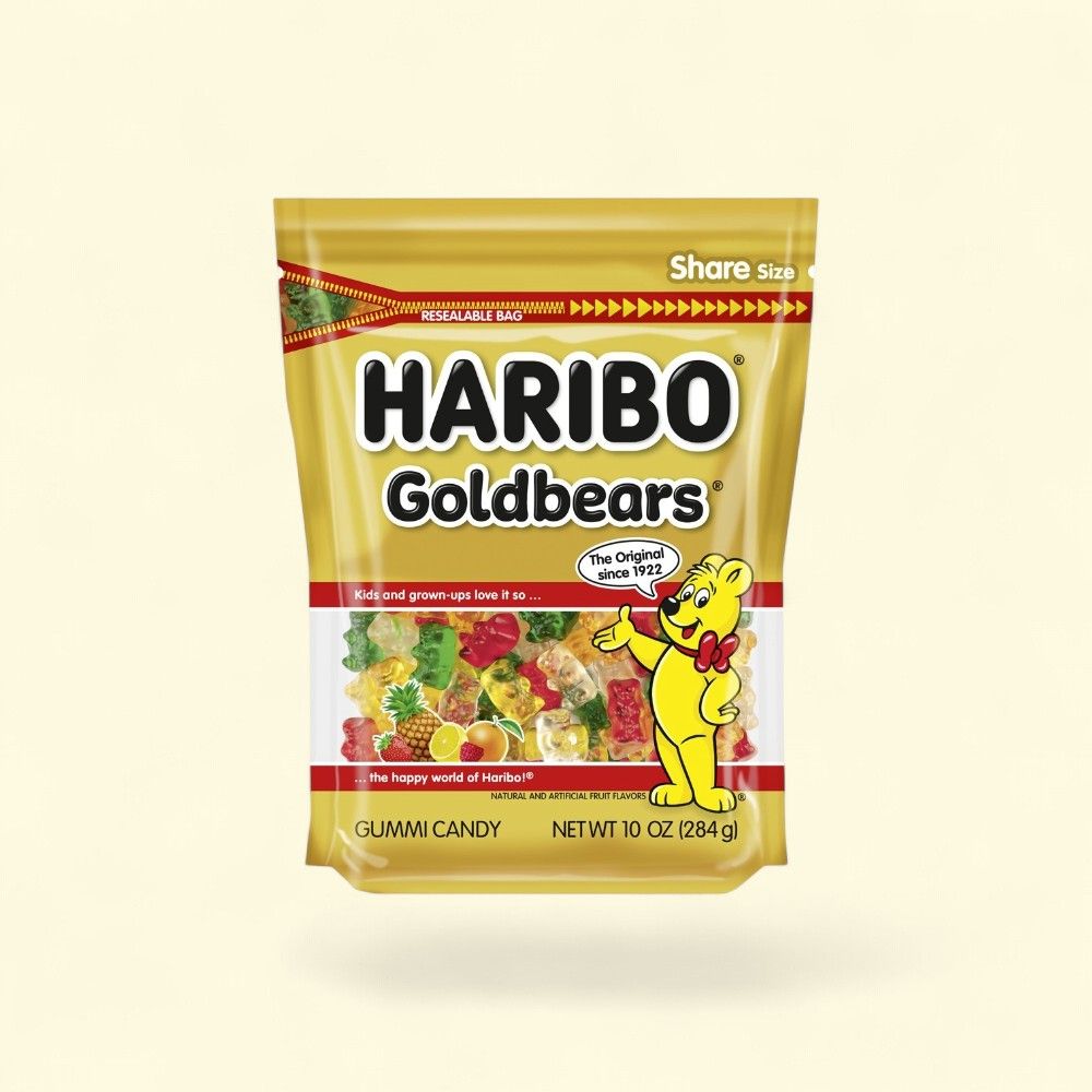 HARIBO Goldbears Gummi Candy Stand-Up Bag, 10oz — authentic US product shipped worldwide by Treatspree