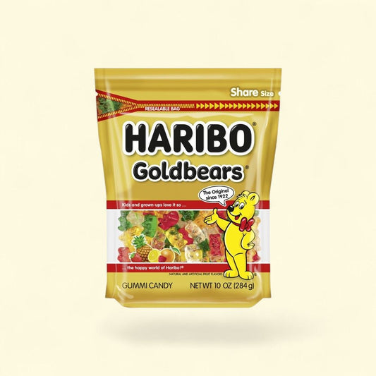 HARIBO Goldbears Gummi Candy Stand-Up Bag, 10oz — authentic US product shipped worldwide by Treatspree