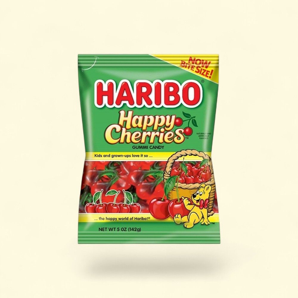 Haribo Happy Cherries Gummy Candy - 5oz Bag — authentic US product shipped worldwide by Treatspree
