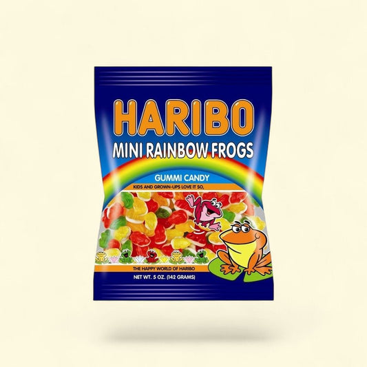 Haribo Rainbow Frogs Mini Gummy Candy 5oz Bag — authentic US product shipped worldwide by Treatspree