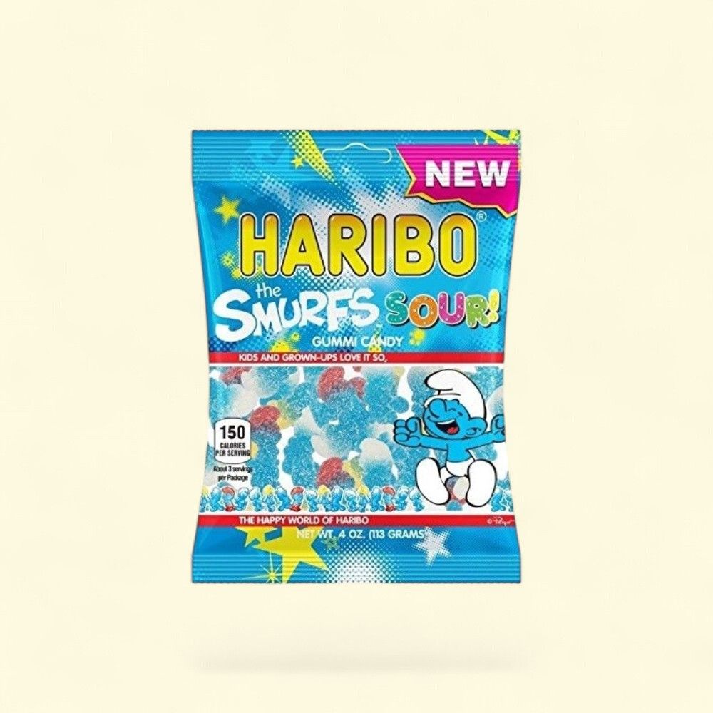 Haribo Sour Smurfs Gummy Candy 4oz — authentic US product shipped worldwide by Treatspree