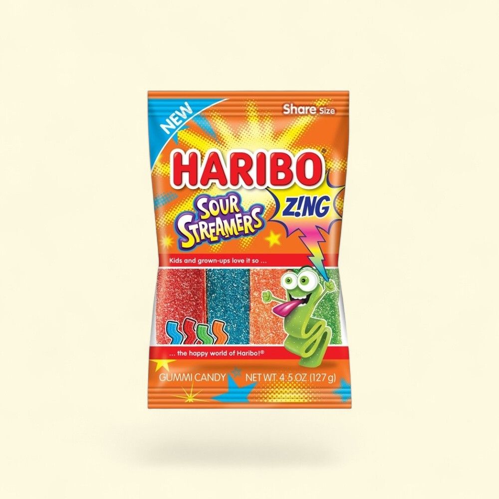 Haribo Sour Streamers Chewy Candy - 4.5oz (127g) — authentic US product shipped worldwide by Treatspree
