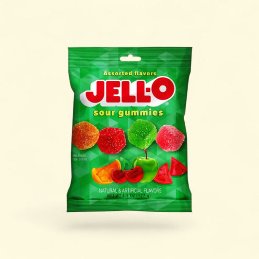 Jell-O Gummie Sour Cubes - 4.5oz (127g) — authentic US product shipped worldwide by Treatspree
