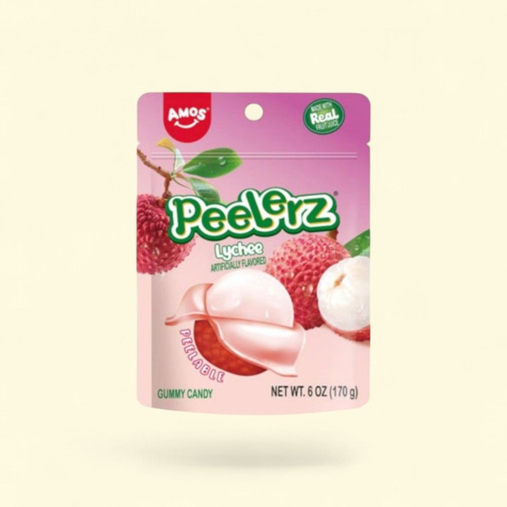 Peelerz Lychee Gummy Candy - 6oz Stand Up Bag — authentic US product shipped worldwide by Treatspree
