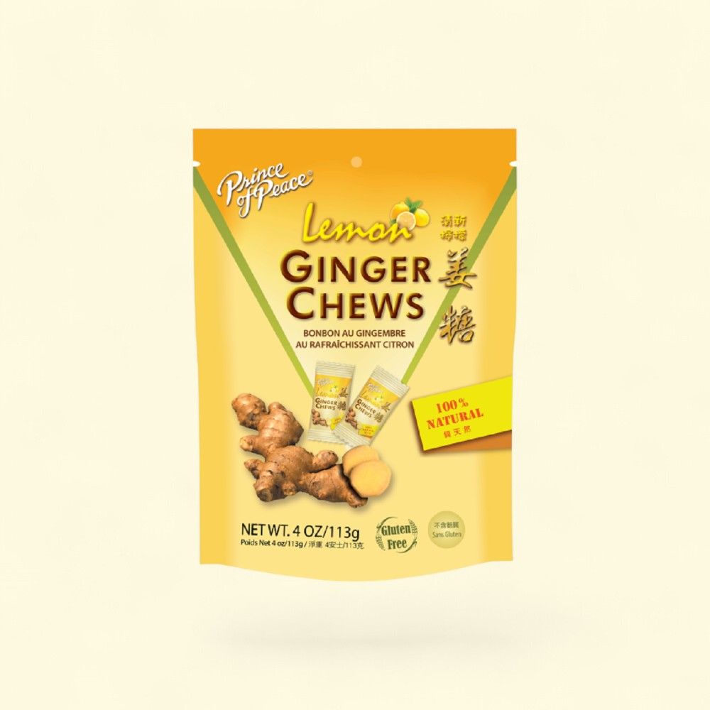 Prince of Peace Lemon Ginger Chews, 4oz — authentic US product shipped worldwide by Treatspree