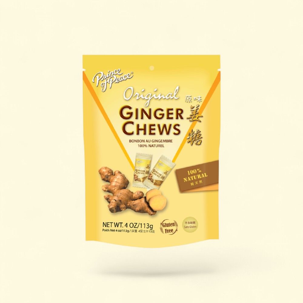 Prince of Peace Original Ginger Chews, 4oz — authentic US product shipped worldwide by Treatspree